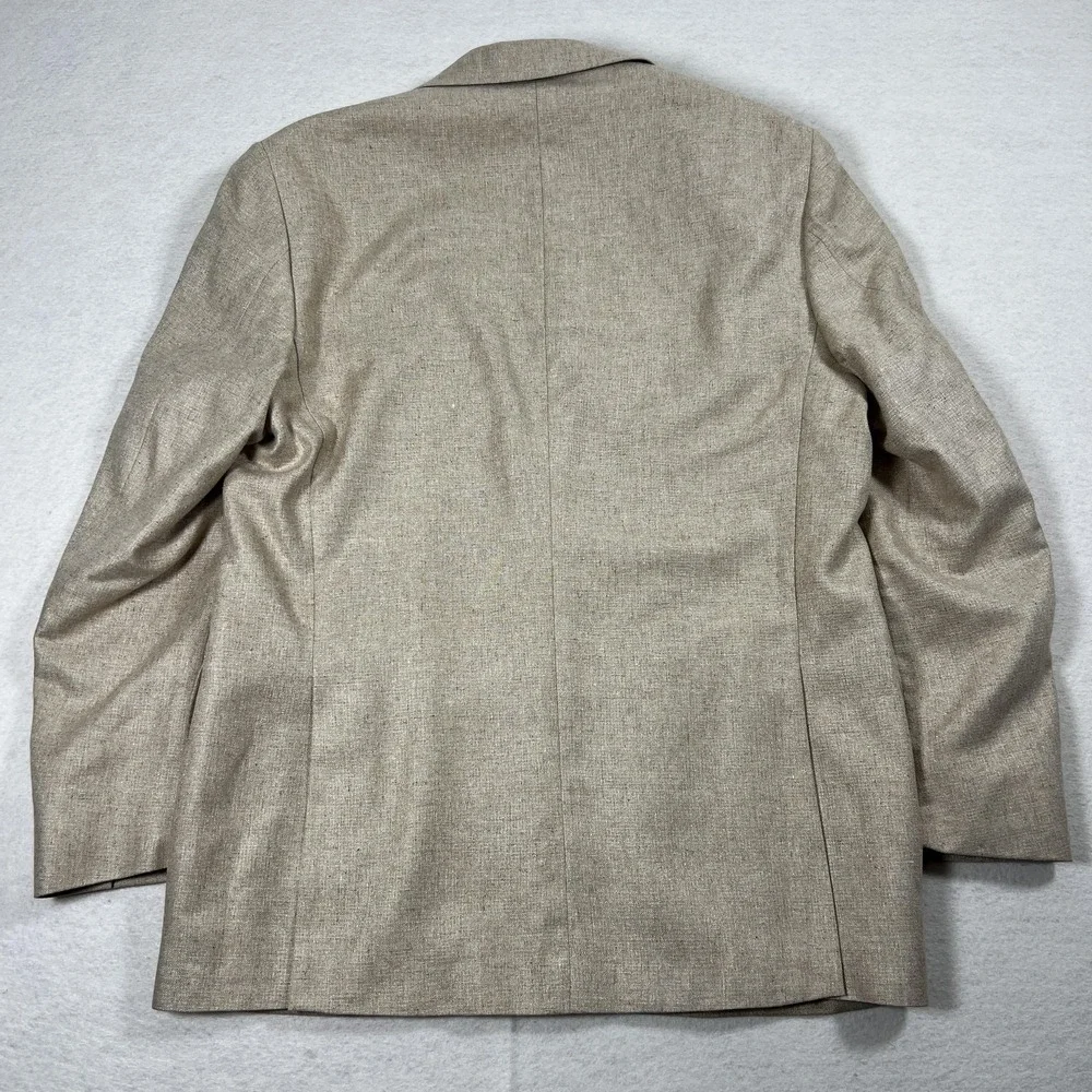 Jos A Bank Signature Collection Men's 42R 100% Silk‎ Blazer Tan Tailored Fit